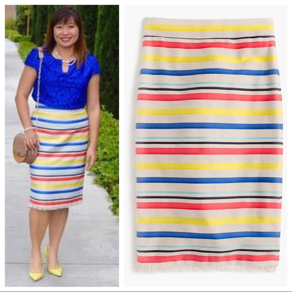 J. Crew colorful jacquard stripe skirt - Picture 8 of 8